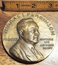 Vtg 1952 Equitable Pres. THOMAS PARKINSON BRONZE MEDAL-Medallic Arts Co New York picture