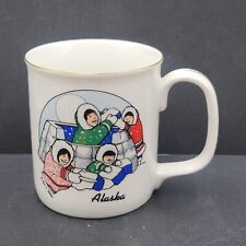 Vintage Coffee Mug Cup Alaska Souvenir Eskimos Igloo Graphic picture