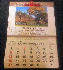 1952 Elmer Stacy ( Stacy’s Old Homestead Farm ) Calendar/ Accounts With Pencil * picture