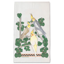 Cockatiel Parrot Floral Kitchen Dish Towel Pet Gift picture