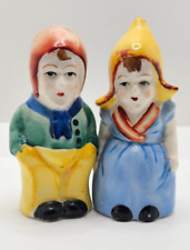 Vintage Dutch Couple Boy Girl Salt & Pepper Shakers Multicolor Japan READ picture