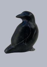 Alaskan Inuit Eskimo Carved Black Raven Soapstone signed artist number w/tag picture