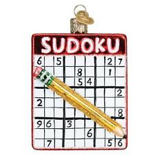 Old World Christmas SUDOKU (44159)N Glass Ornament w/ OWC Box picture