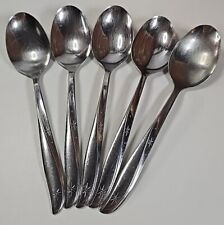 Oneida Community Twin Star Stainless Set Of 5  Tablespoons Atomic Starburst picture