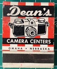Rare VTG Matchbook Full Matches Dean’s Camera Centers Omaha Nebraska Photography picture