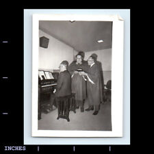 Vintage Photo MEN SINGING FROM HYMN BOOK BY PIANO picture