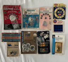 Lot Of 10 Packs Of Vintage Snaps And Hook And Eye Loops Button Covers Sewing picture