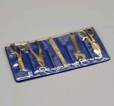 5 Vintage Intercast Miniature Tools Dollhouse Scissors Pliers Wrench Knife 1.25