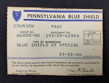 Vintage 1966 Pennsylvania Blue Shield Health Insurance Card picture