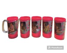 VINTAGE 1992 Matco Tools plastic Cups Pin Up Girls hot pink ladies Set Of 5 RARE picture