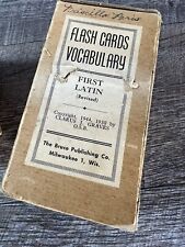 Vintage 1950 Latin Vocabulary Cards Ephemera Language Study Homeschool picture