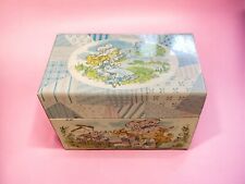 Vintage J Chen Tin Recipe Box Little Girl  picture
