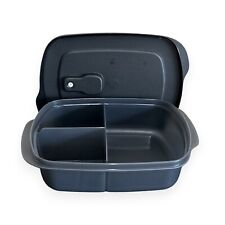 Tupperware Crystalwave Plus Microwave Rectangular Divided Dish Container Black picture