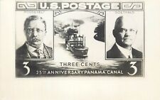 Presidents & Political enlarged stamp pres. Roosevelt Goethals Panama Canal rare picture