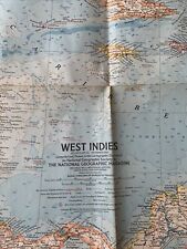 Vintage 1962 West Indies Map One Side Souvenir Fold Wall Travel Tourist World picture
