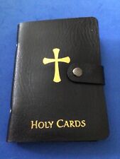 Holy Card holder Folder Black Gold 20 pages snap close free holy card picture