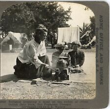 EARTHQUAKE, Refugees Preparing a Meal, Golden Gate Park--Stereoview J56 picture