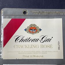 Vintage Chateau-Gai Crackling Rose Wine Niagara UNUSED Paper Label Q22 picture