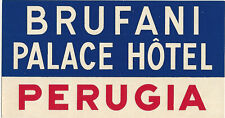 Brufani Palace Hotel, Perugia, Italy, Hotel Baggage Label, Unused picture