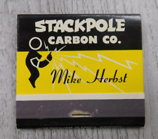 Stackpole Carbon Co Mike Herbst St Mary Pennasylvania Full Unstruck Matchbook Ad picture