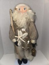 The Coastal Christmas Santa Claus, with Nets, Starfish, and Shells 20” painted f picture