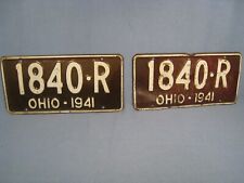 Rare Set of Vtg. 1941 Ohio License Plates War Years picture