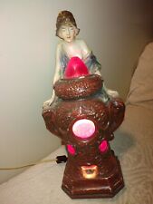 Vtg Art Deco Fortune Teller Lady Elephant Figurine Chalkware Pérfume Lamp FINE picture