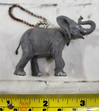 Vintage 80's Hard Plastic Elephant w Moveable Head Keychain picture