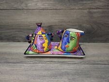 Muzeum Porcelain Pablo Picasso Inspired Abstract Art Creamer Sugar Complete Set picture