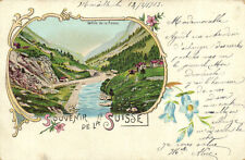 PC SWITZERLAND, VALLÉE DE LA REUSS, Vintage LITHO Postcard (b29465) picture