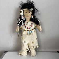 15 Inch Native American Cloth Doll Estate Collection Unmarked Beaded Buckskin picture