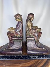 Rare Antique LC Mayer Ceramic Figural Bookends~1914~Excellent Conditon & Patina picture