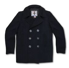 US Navy Pea Coat Sz 42XL Quarterdeck Military Black Wool USA Made Mens 007 picture