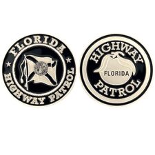 Florida Highway Patrol Silver Black Door Seal Shoulder Patch Challenge Coin FHP picture