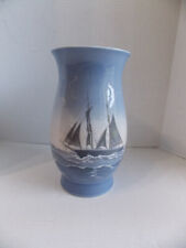Large B & G, Bing & Grondahl Porcelain Vase, Sailing Ship on the Ocean 11 3/8