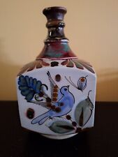 Vintage Signed KE Ken Edwards Baroque Mexican Pottery Vase Birds  9