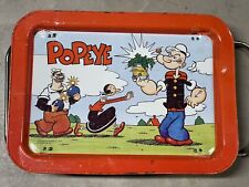 VTG ‘79 Popeye The Sailor Man Olive Oyl Brutus Folding Metal TV Dinner Lap Tray picture