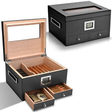 Cigar Humidor with Front Digital Hygrometer and Humidifier Cigar Storage Box picture