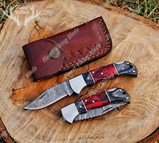 PERSONALIZED HANDMADE DAMASCUS Pocket Knife, Groomsmen, Gift For Any Occasion picture