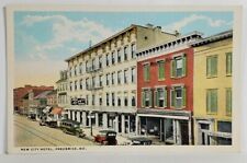 MD Frederick Maryland NEW CITY HOTEL Street Scene Automobiles Postcard T6 picture