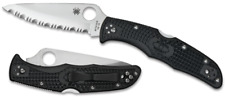 Spyderco Endura 4 knife Full Serrated Edge Black FRN Handle VG10 Steel C10SBK picture