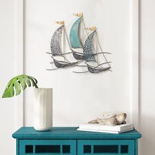 Contemporary Modern Design Nautical Style Sail Boats Theme Metal Wall Sculptu... picture