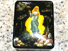 Vintage Russian Lacquer Box Fedoskino Федоскино USSR Rapunzel Grimm & Paperwork picture