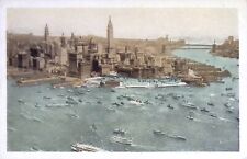 LOWER NEW YORK AND ITS BUSY HARBOR, NY NEW YORK CITY VINTAGE - POSTCARD picture