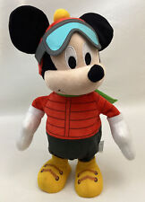Just Play Disney Mickey Mouse Animated Skiing Plush Musical Dancing Christmas  picture