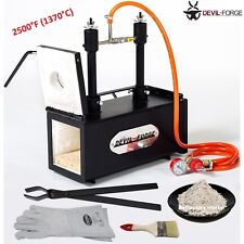 Gas Propane Forge DFPROF2+2D DEVIL-FORGE Farrier Furnace Burner Kiln +Tongs USA picture