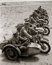 1941 BRITISH ARMY in NORTH AFRICA Photo on Captured German MOTORCYCLES (219-C) picture