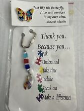 Autism Speaks Keychain And Butterfly Pin. D-5 picture