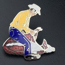 Cowboy Rodeo Vintage Metal Pin Enamel By MAFCO picture