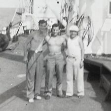 NH Photo  Handsome Friends Soldiers Navy Men Sexy Shirtless Slight Blur 1946 picture